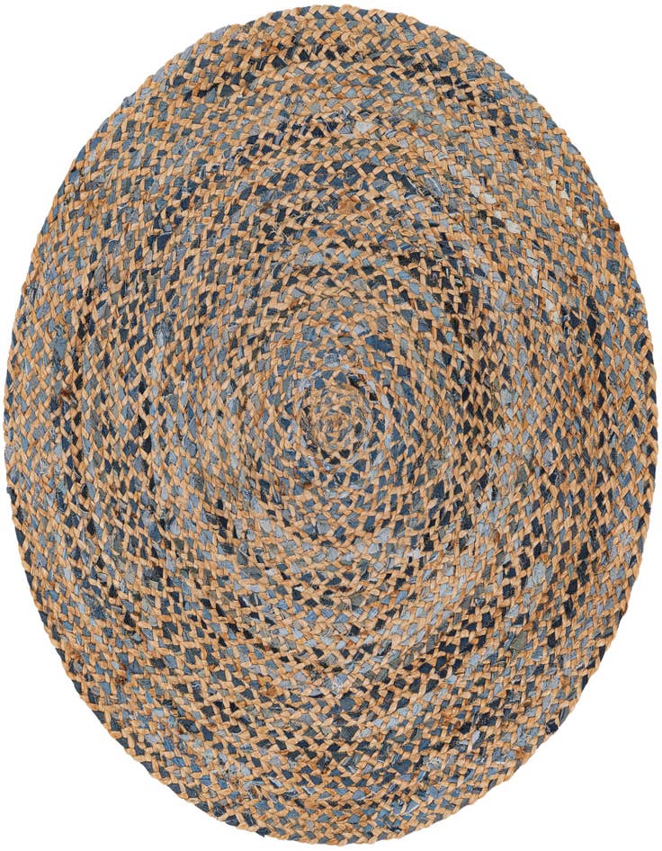 Detail image of  4' 1 x 4' 1  Hand Braided Chindi Round Rug