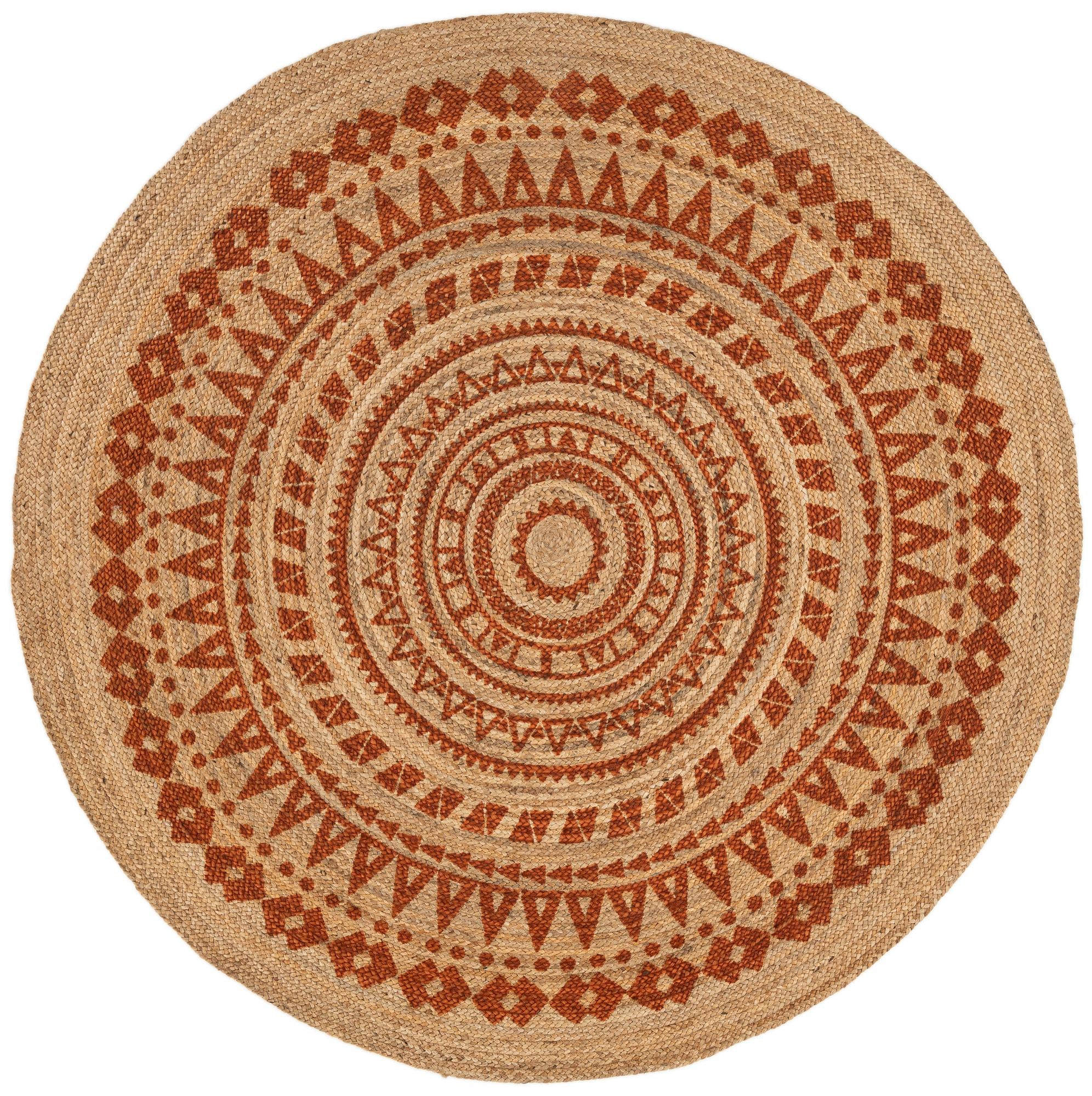  7' 8 x 7' 8  Hand Braided Jute Round Rug