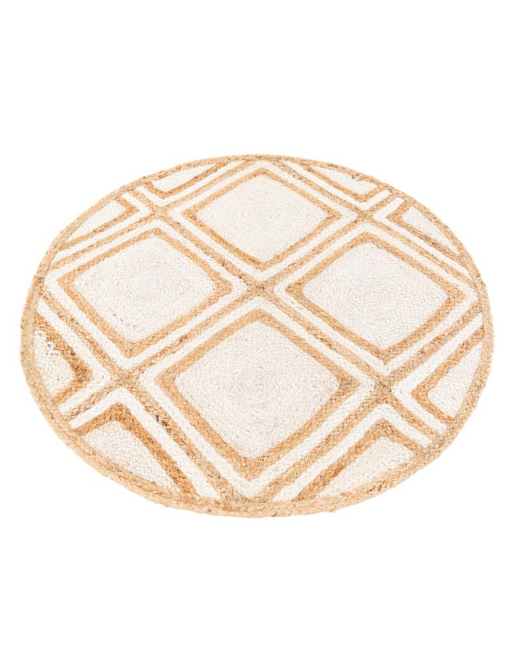 Detail image of  3' x 3'  Hand Braided Jute Round Rug