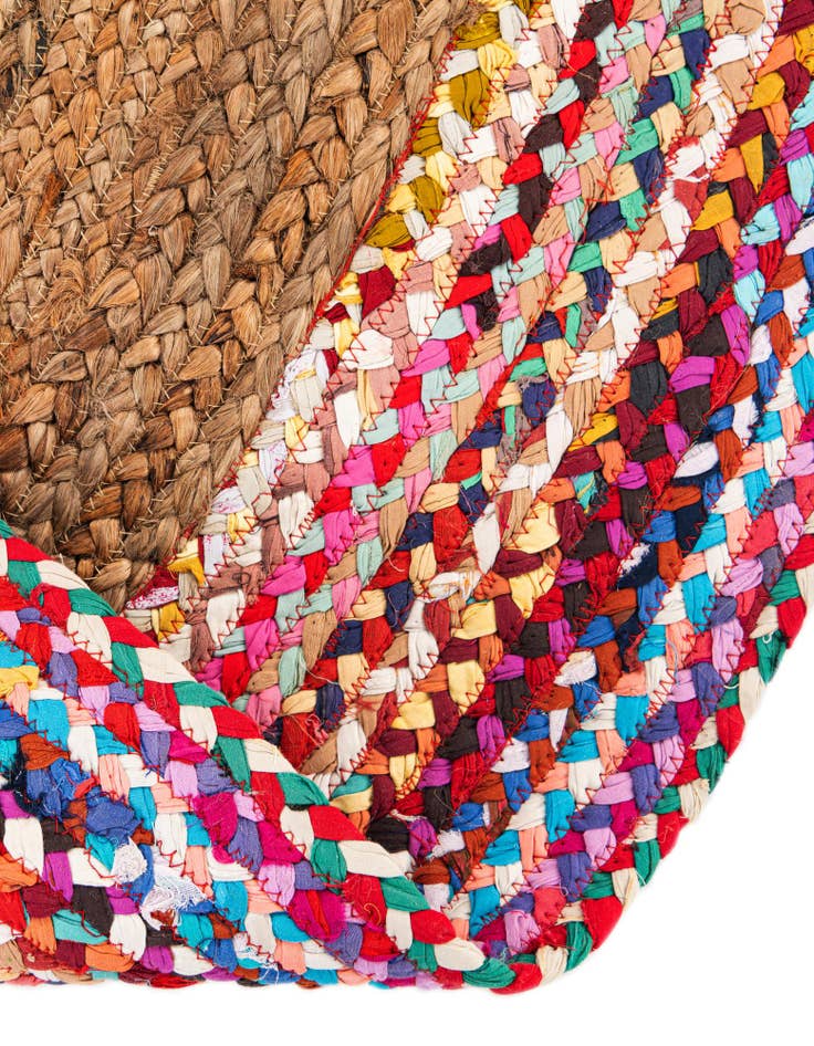 Detail image of  8' x 8'  Hand Braided Jute Round Rug
