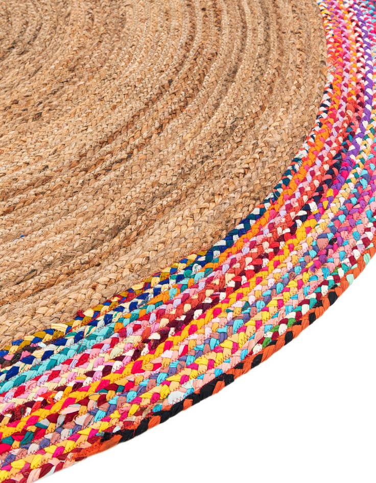 Detail image of  8' x 8'  Hand Braided Jute Round Rug