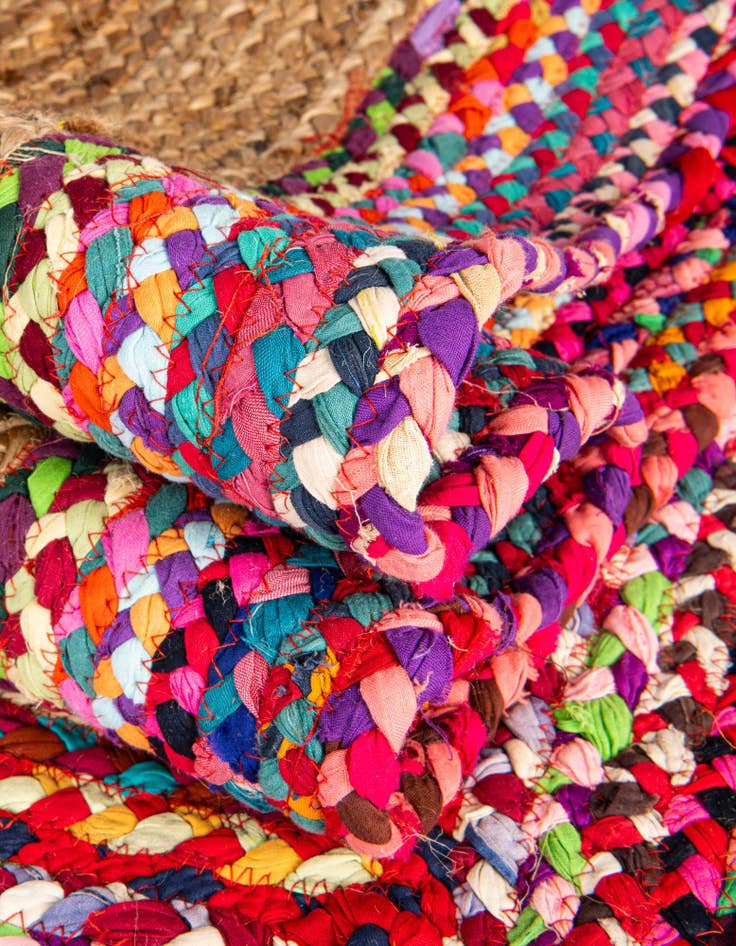 Detail image of  8' x 8'  Hand Braided Jute Round Rug