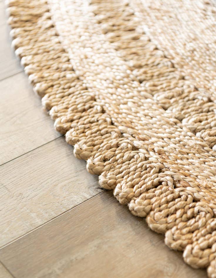 Detail image of  5' 1 x 5' 1  Hand Braided Jute Round Rug