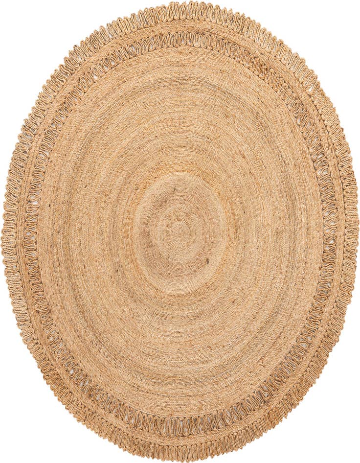 Detail image of  8' x 8'  Hand Braided Jute Round Rug