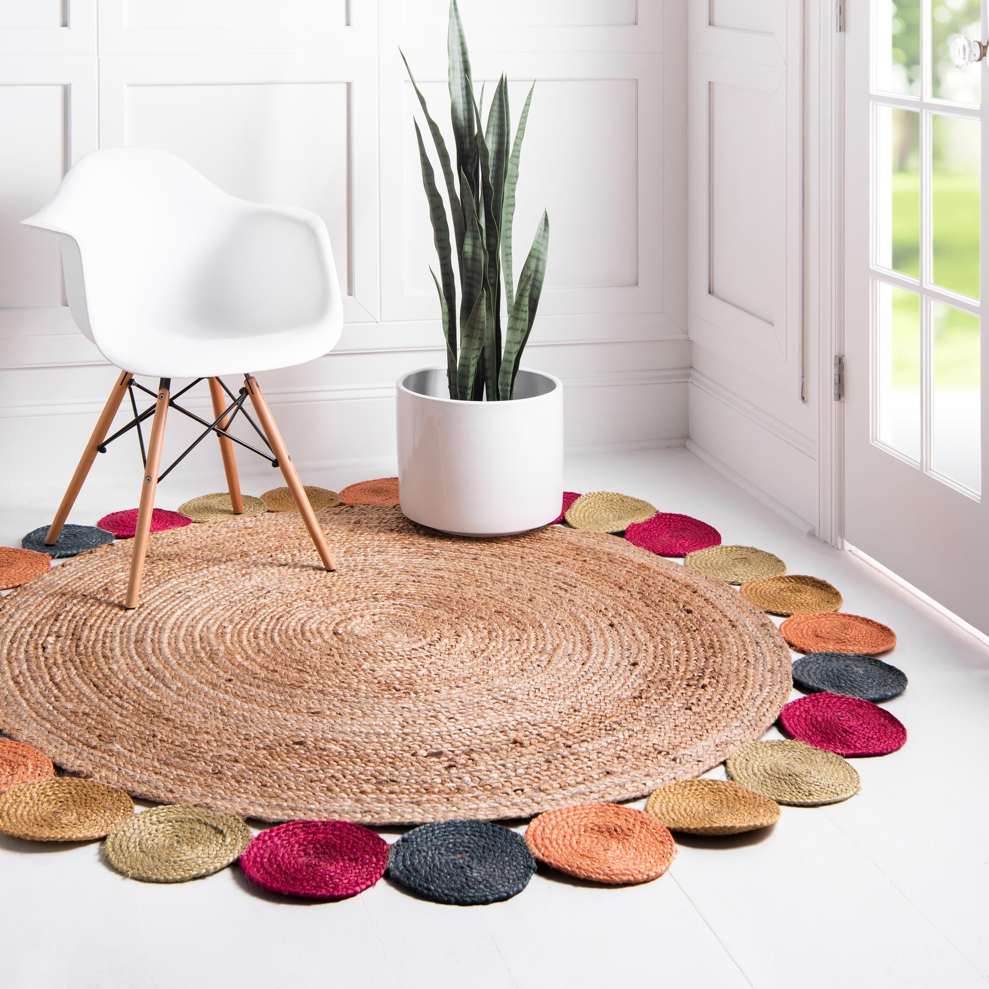  6' 1 x 6' 1  Hand Braided Jute Round Rug