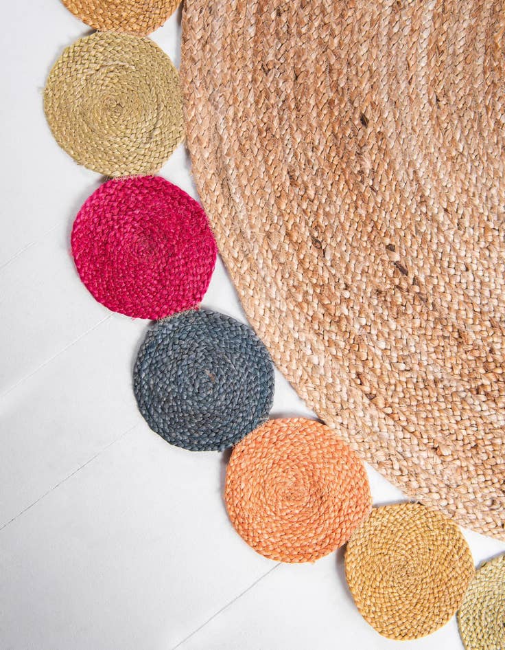 Detail image of  5' 1 x 5' 1  Hand Braided Jute Round Rug