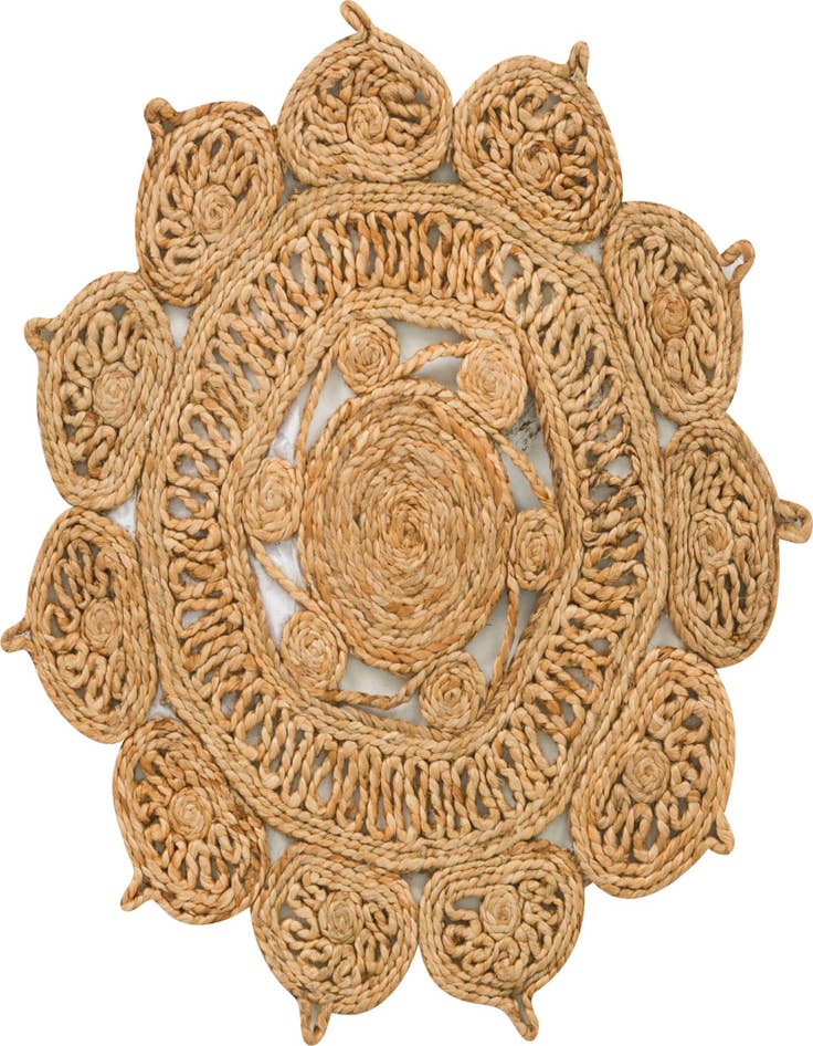 Detail image of  2' x 2'  Hand Braided Jute Round Rug