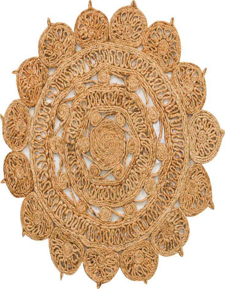 Detail image of  3' 1 x 3' 1  Hand Braided Jute Round Rug