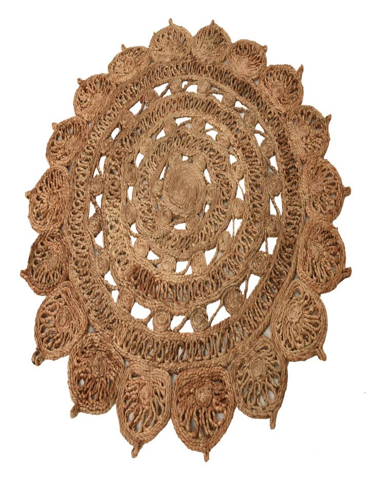 Detail image of  4' 1 x 4' 1  Hand Braided Jute Round Rug