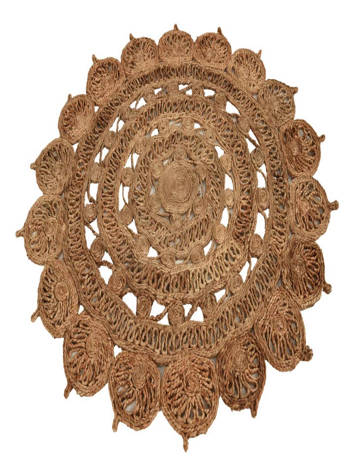 Detail image of  4' 1 x 4' 1  Hand Braided Jute Round Rug