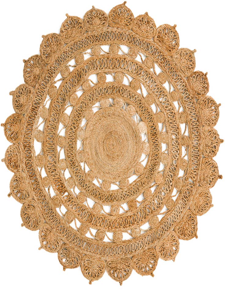 Detail image of  5' 1 x 5' 1  Hand Braided Jute Round Rug