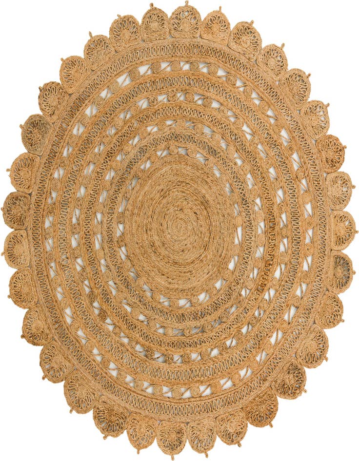 Detail image of  7' 10 x 7' 10  Hand Braided Jute Round Rug