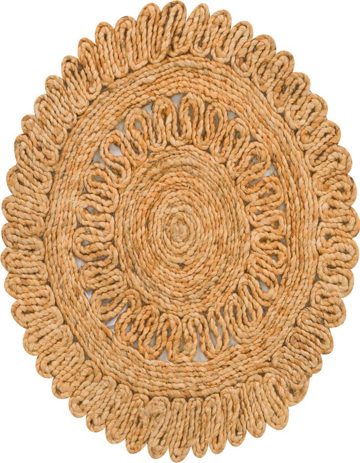 Detail image of  2' x 2'  Hand Braided Jute Round Rug