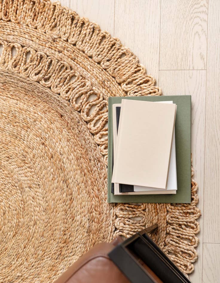 Detail image of  2' x 2'  Hand Braided Jute Round Rug