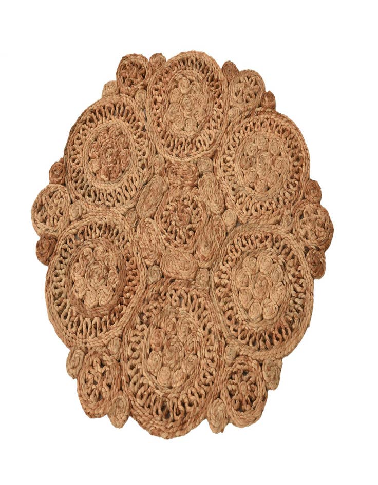 Detail image of  2' x 2'  Hand Braided Jute Round Rug