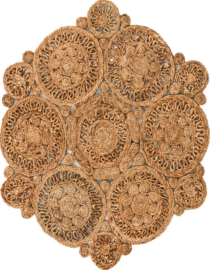 Detail image of  3' 1 x 3' 1  Hand Braided Jute Round Rug