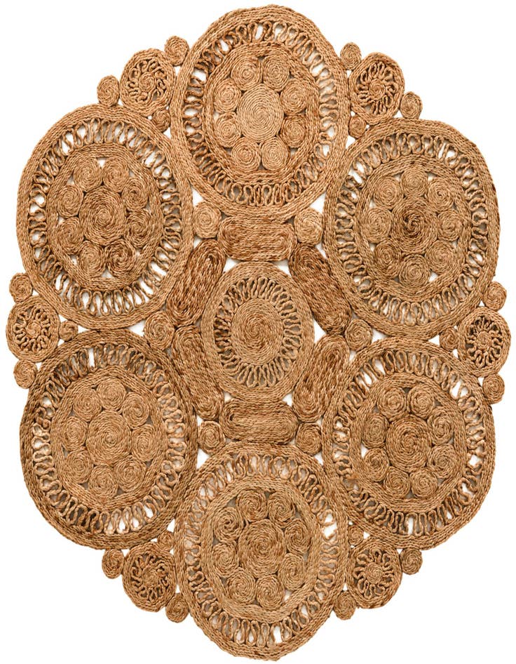 Detail image of  5' 1 x 5' 1  Hand Braided Jute Round Rug