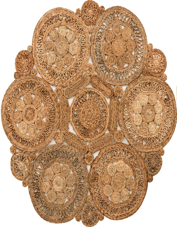 Detail image of  6' 1 x 6' 1  Hand Braided Jute Round Rug