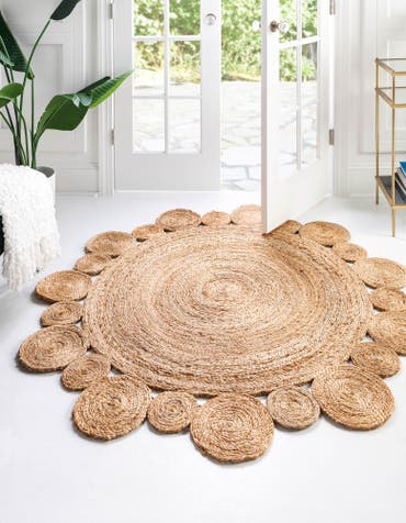  Custom Natural Braided Jute Round Rug