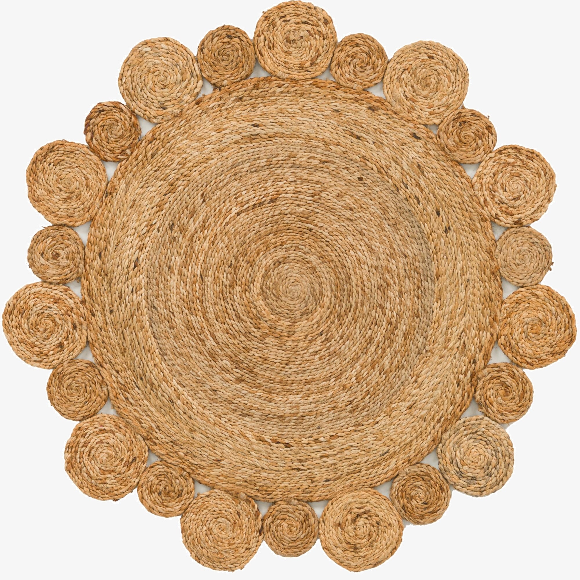  3' 1 x 3' 1  Hand Braided Jute Round Rug