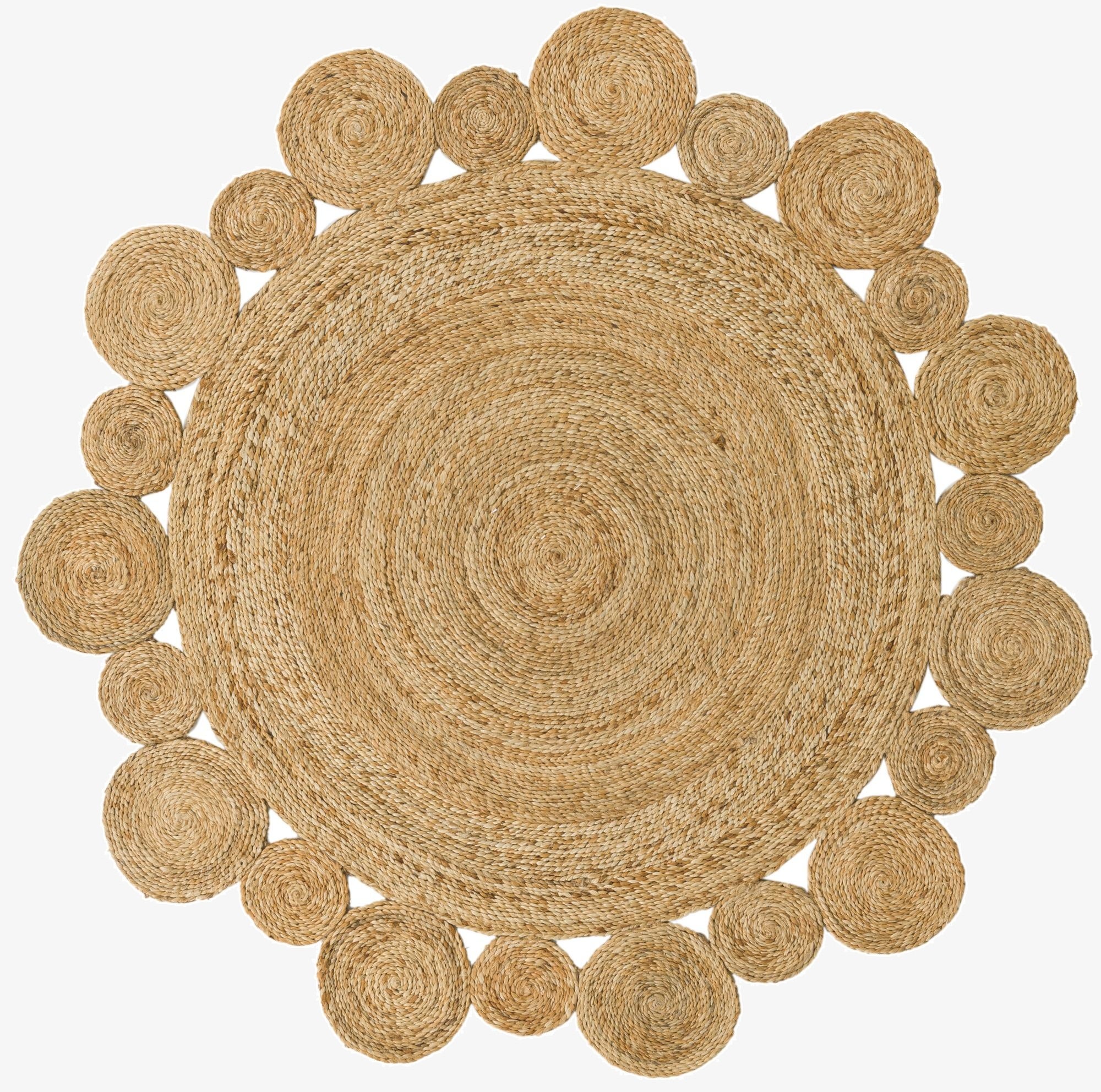  5' 1 x 5' 1  Hand Braided Jute Round Rug