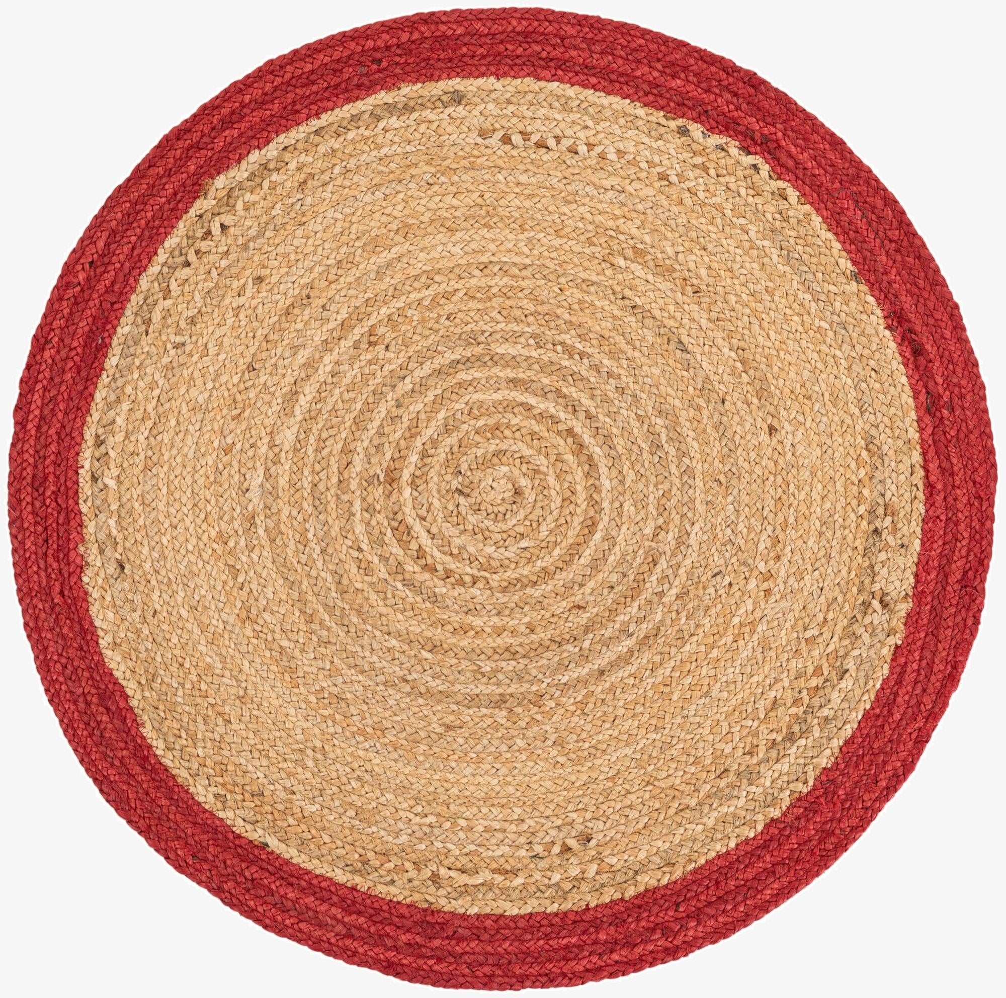  3' 1 x 3' 1  Hand Braided Jute Round Rug