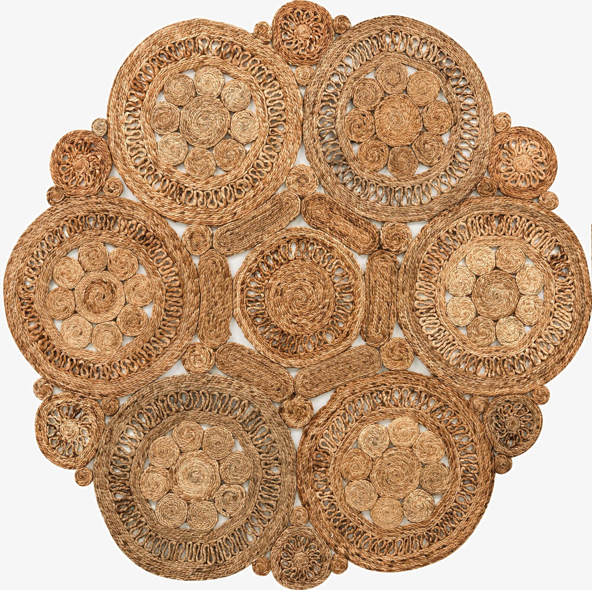  6' 1 x 6' 1  Hand Braided Jute Round Rug