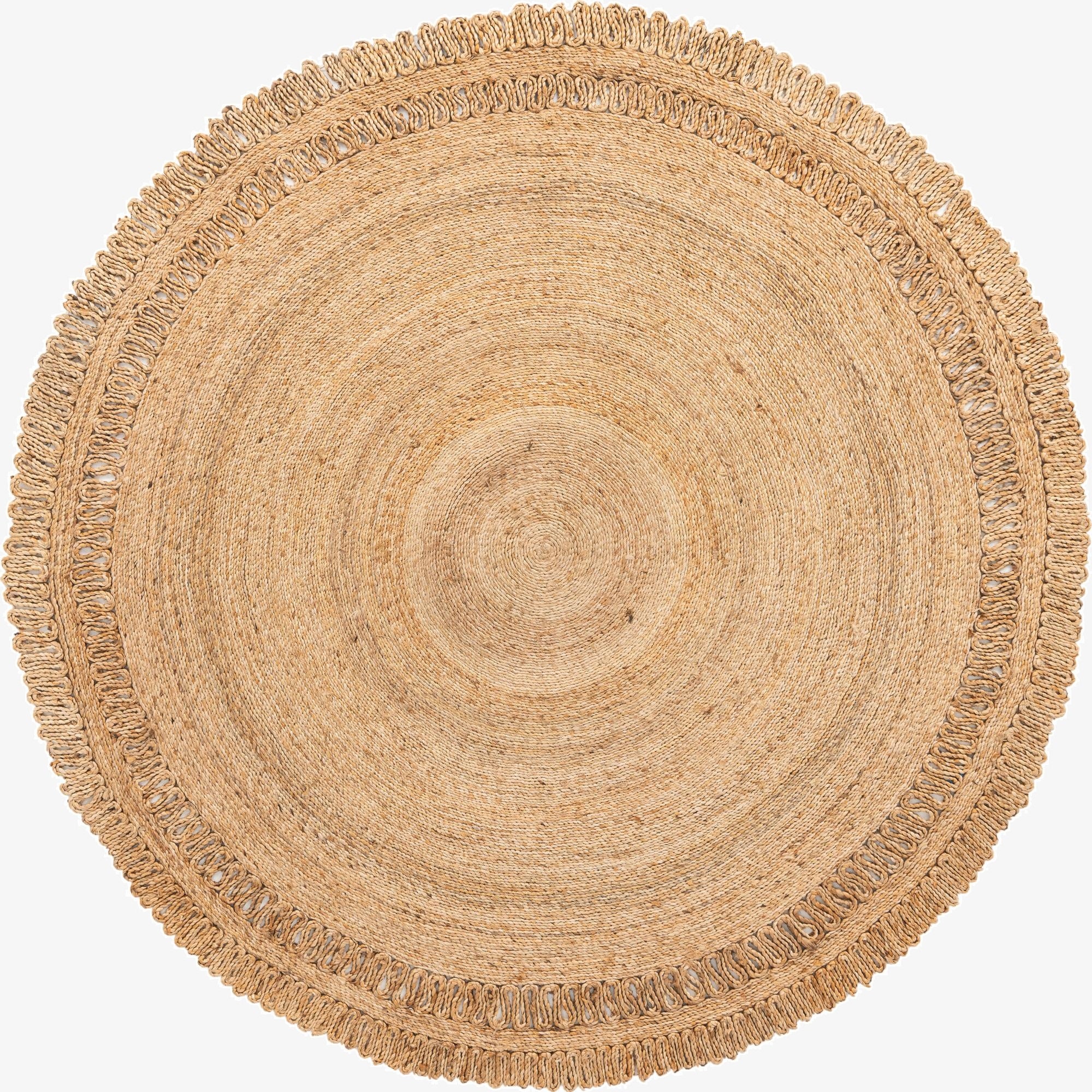  8' x 8'  Hand Braided Jute Round Rug