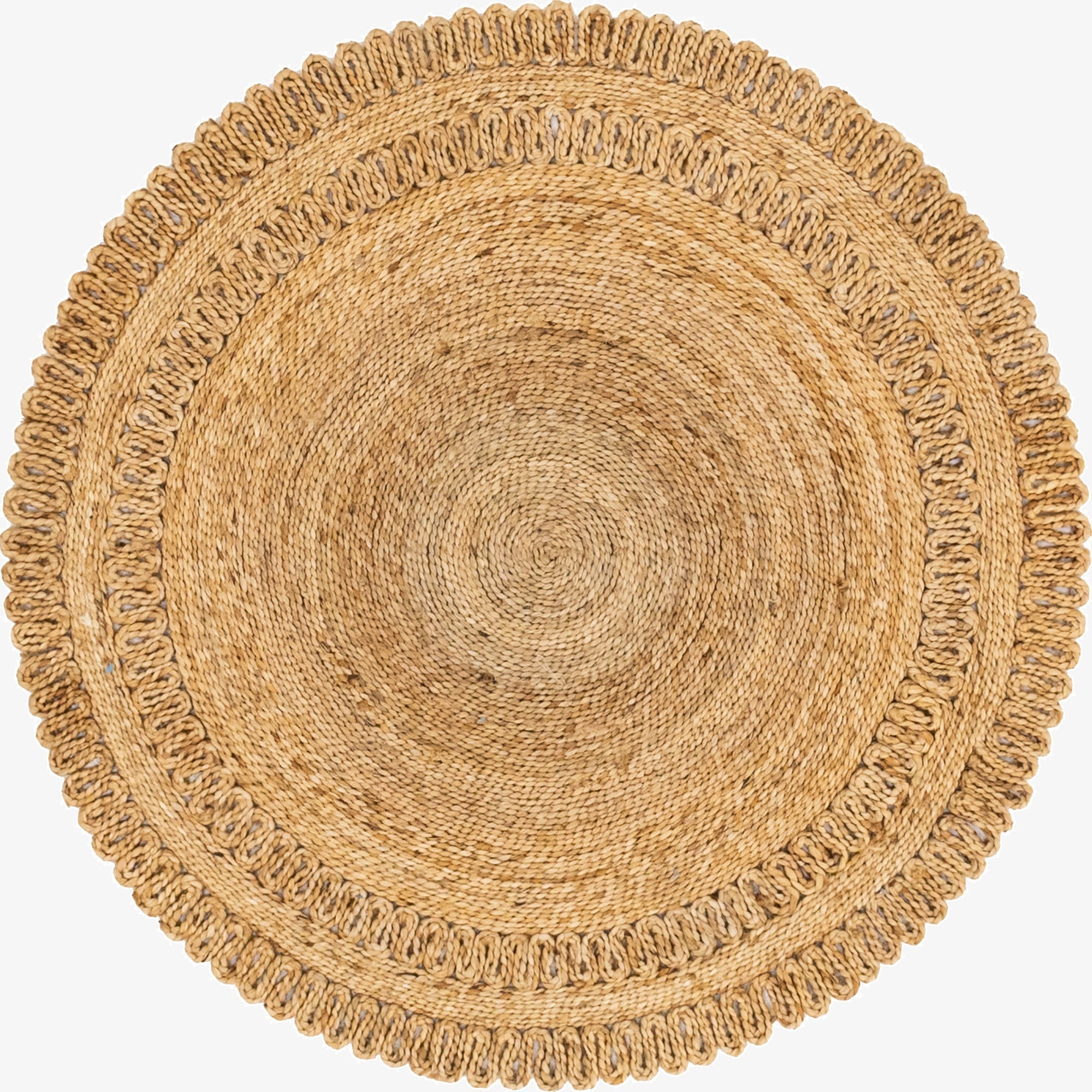  4' 1 x 4' 1  Hand Braided Jute Round Rug