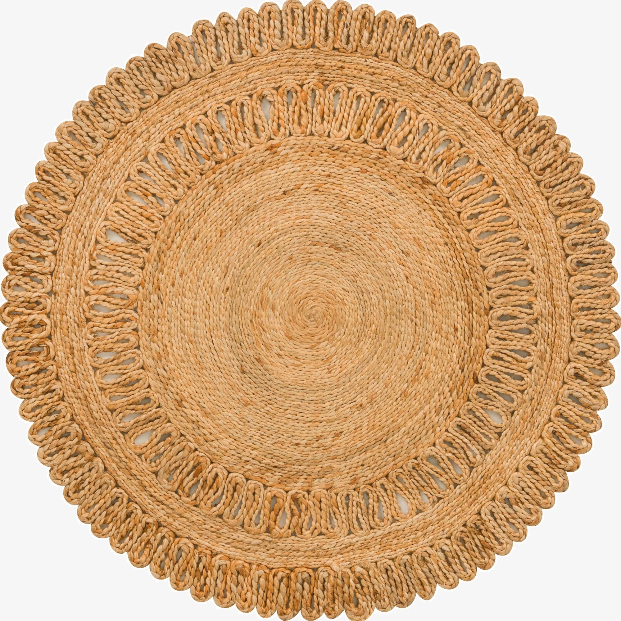  3' 1 x 3' 1  Hand Braided Jute Round Rug
