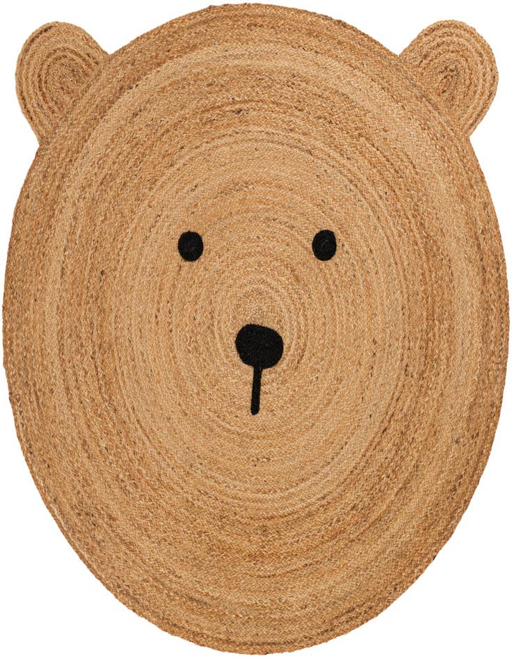 Detail image of  5' 1 x 5' 1  Hand Braided Kids Braided Jute Round Rug