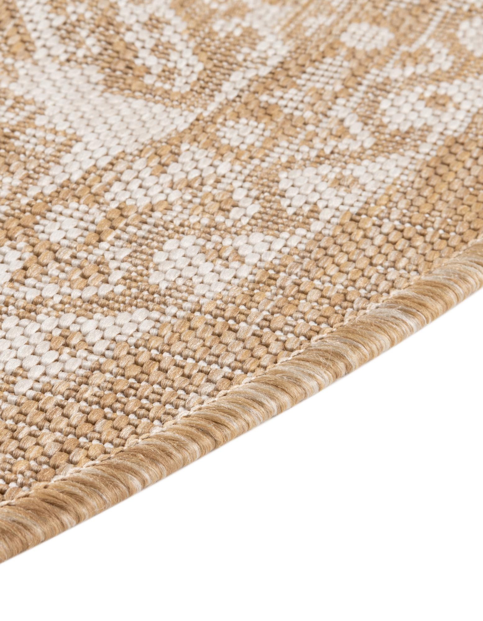 Natural 7' 10 x 7' 10 Aztec Indoor / Outdoor Round Rug | Rugs.com