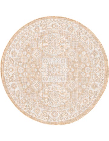 4' x 4' Washable Aztec Indoor / Outdoor Round Rug