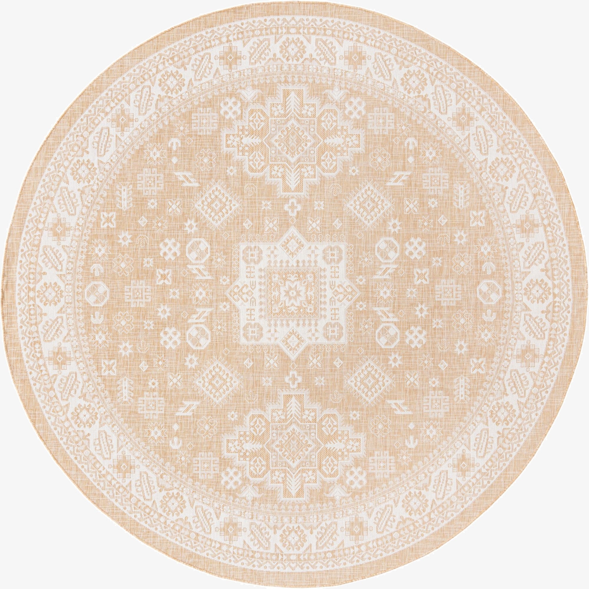  10' x 10'  Washable Aztec Indoor / Outdoor Round Rug