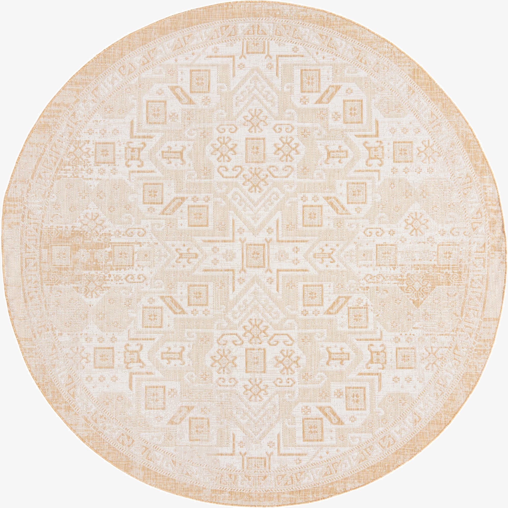  10' x 10'  Washable Aztec Indoor / Outdoor Round Rug
