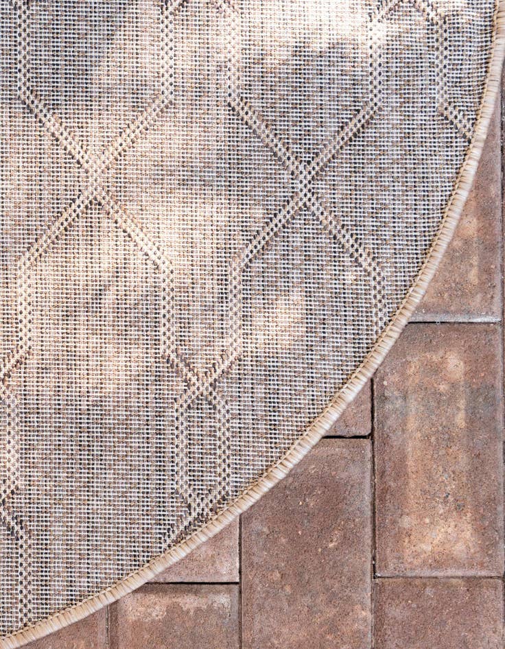 Detail image of  4' x 4'  Washable Lattice Indoor / Outdoor Round Rug