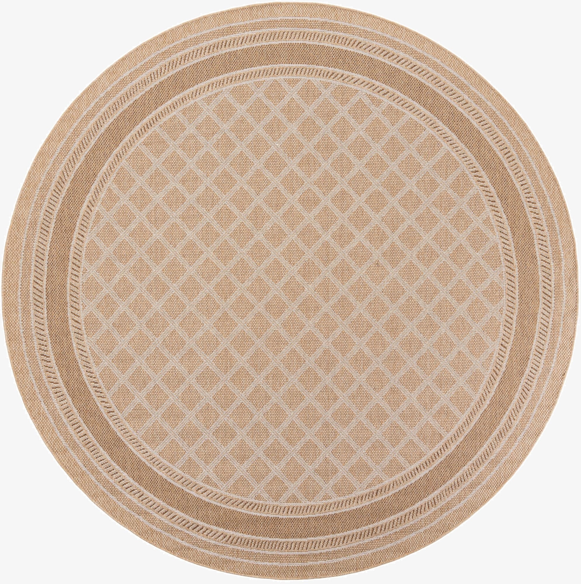  10' x 10'  Washable Lattice Indoor / Outdoor Round Rug