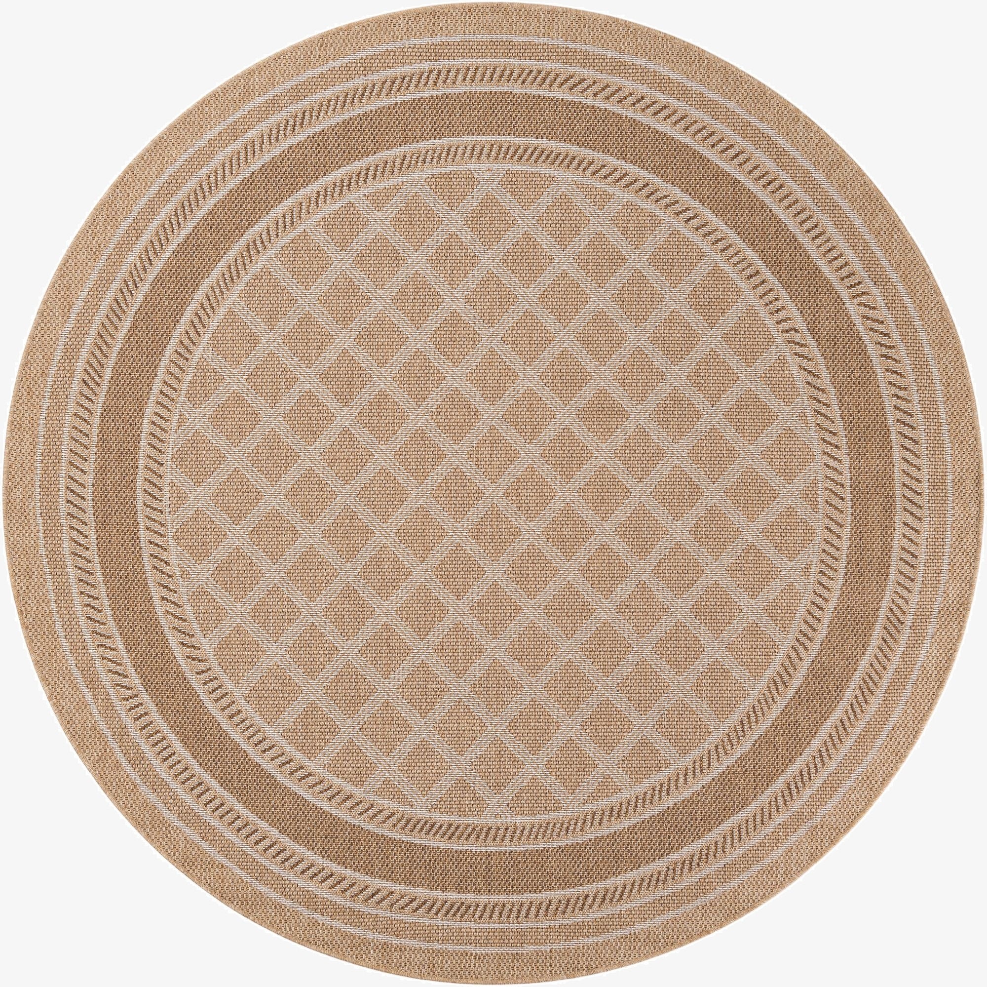 Primary image  7' 10 x 7' 10  Washable Lattice Indoor / Outdoor Round Rug