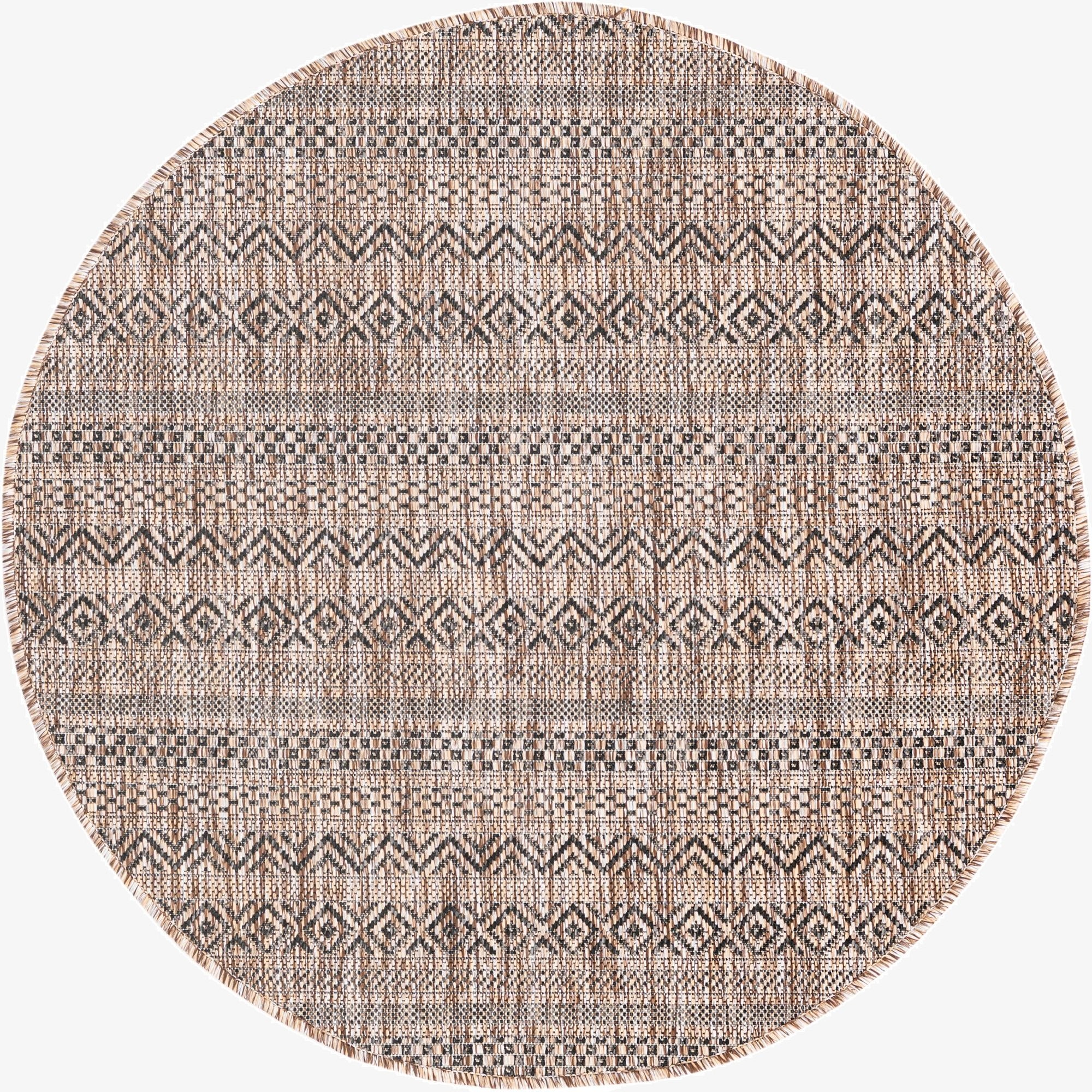  3' x 3'  Washable Ribbon Indoor / Outdoor Round Rug
