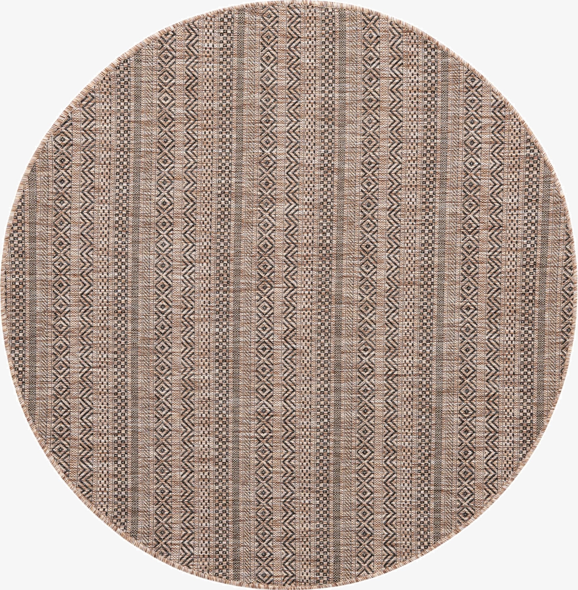  5' 3 x 5' 3  Washable Ribbon Indoor / Outdoor Round Rug