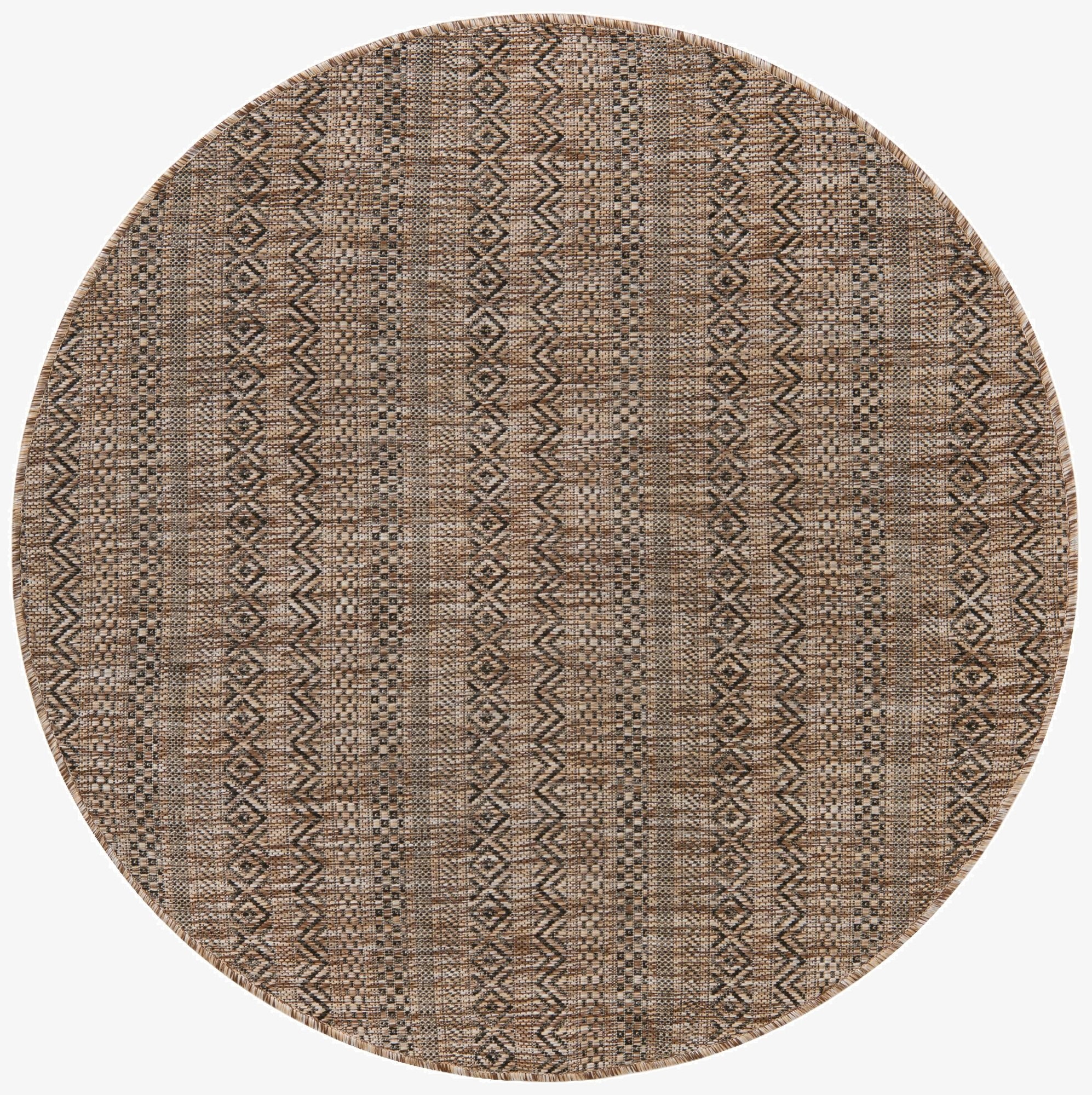  4' x 4'  Washable Ribbon Indoor / Outdoor Round Rug