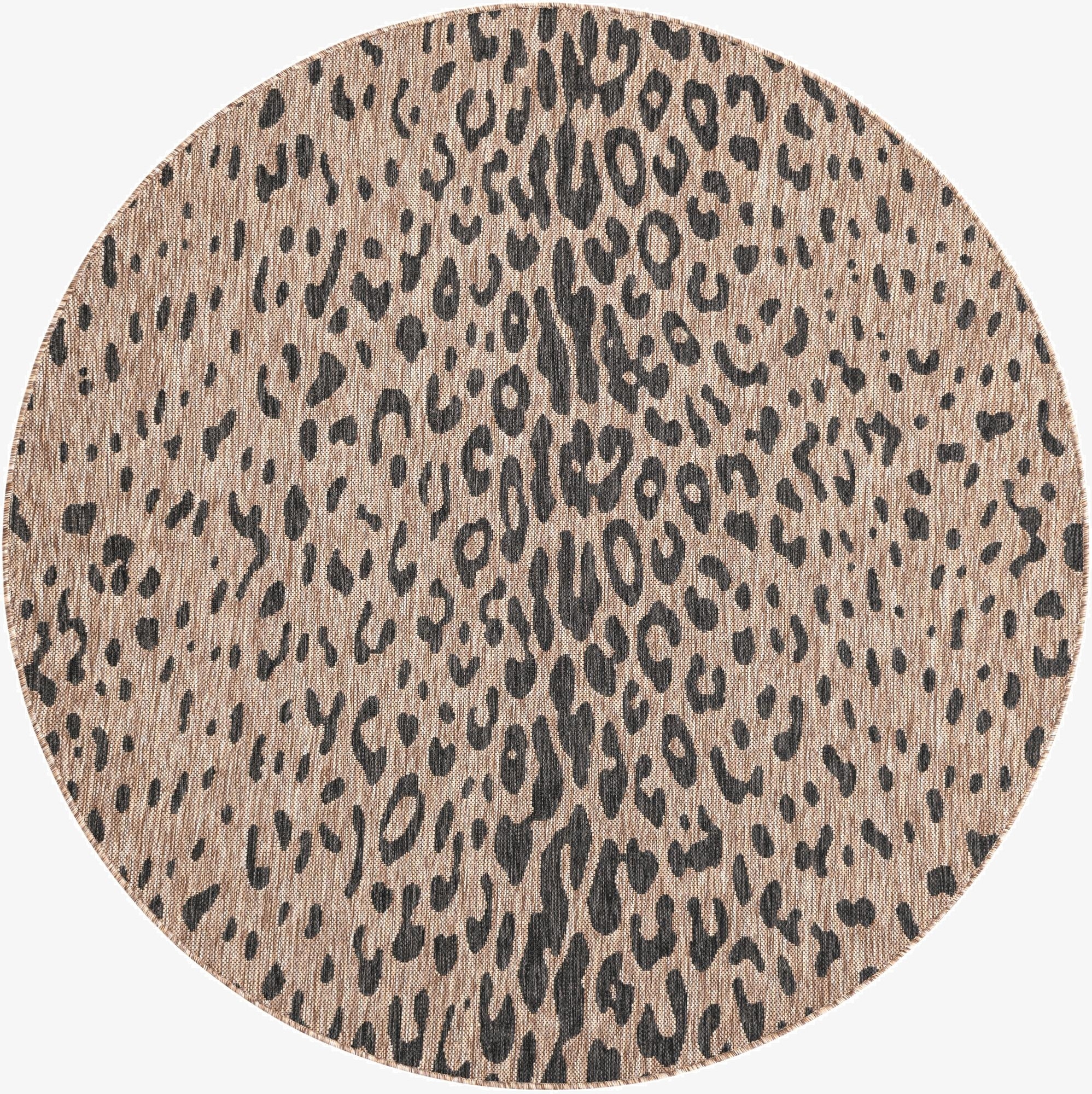  6' x 6'  Washable Safari Indoor / Outdoor Round Rug