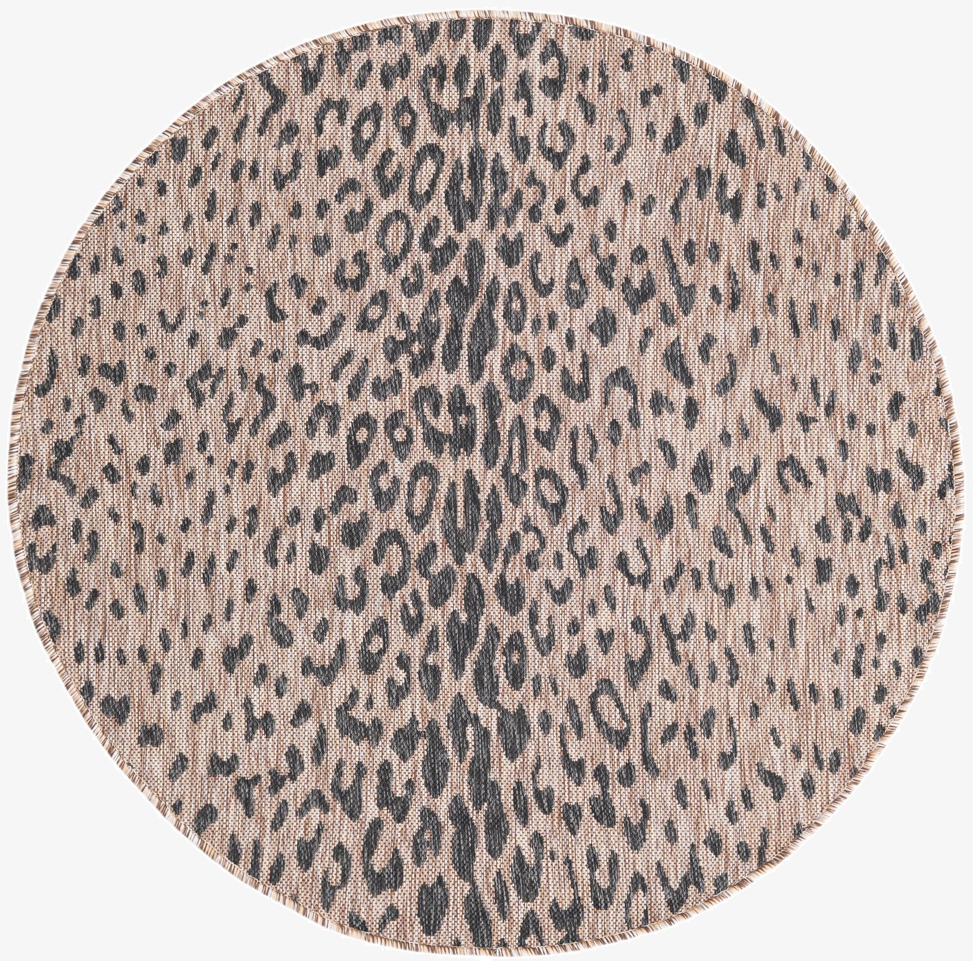  4' x 4'  Washable Safari Indoor / Outdoor Round Rug