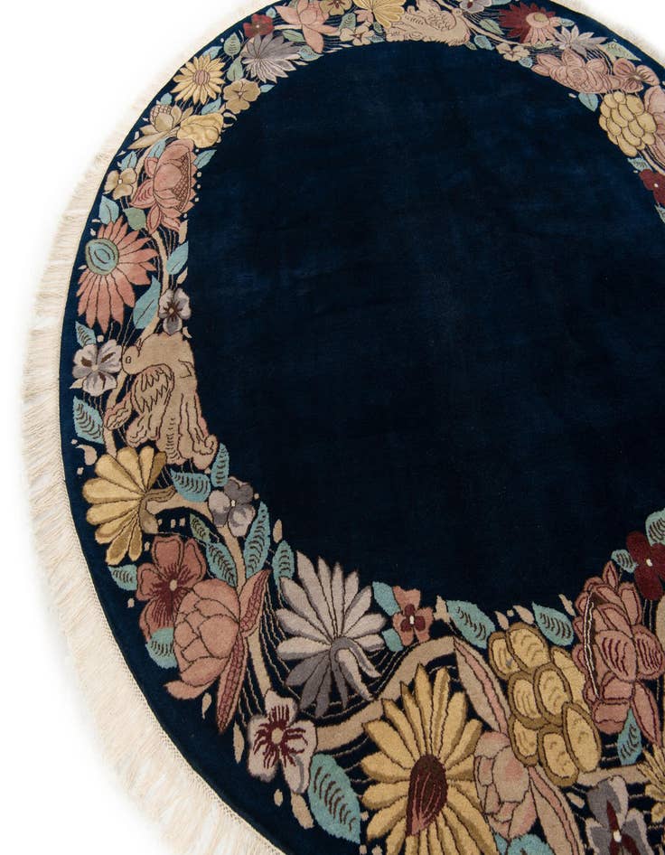 Detail image of  8' x 8'  Hand Knotted Tibet Oriental Wool Round Rug
