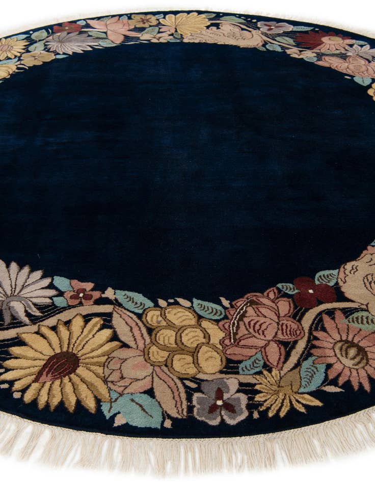 Detail image of  8' x 8'  Hand Knotted Tibet Oriental Wool Round Rug