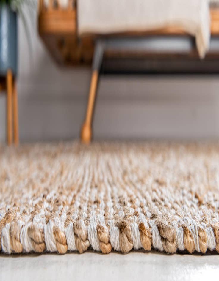 Detail image of  2' 8 x 9' 2  Hand Woven Braided Jute Runner Rug