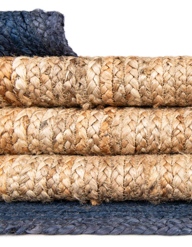 Detail image of  2' 7 x 6' 1  Hand Braided Jute Runner Rug