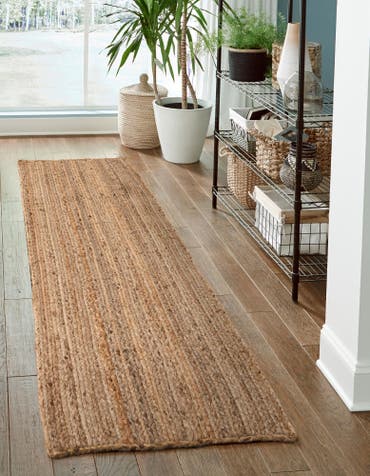  2' 7 x 6' 1  Hand Braided Jute Runner Rug