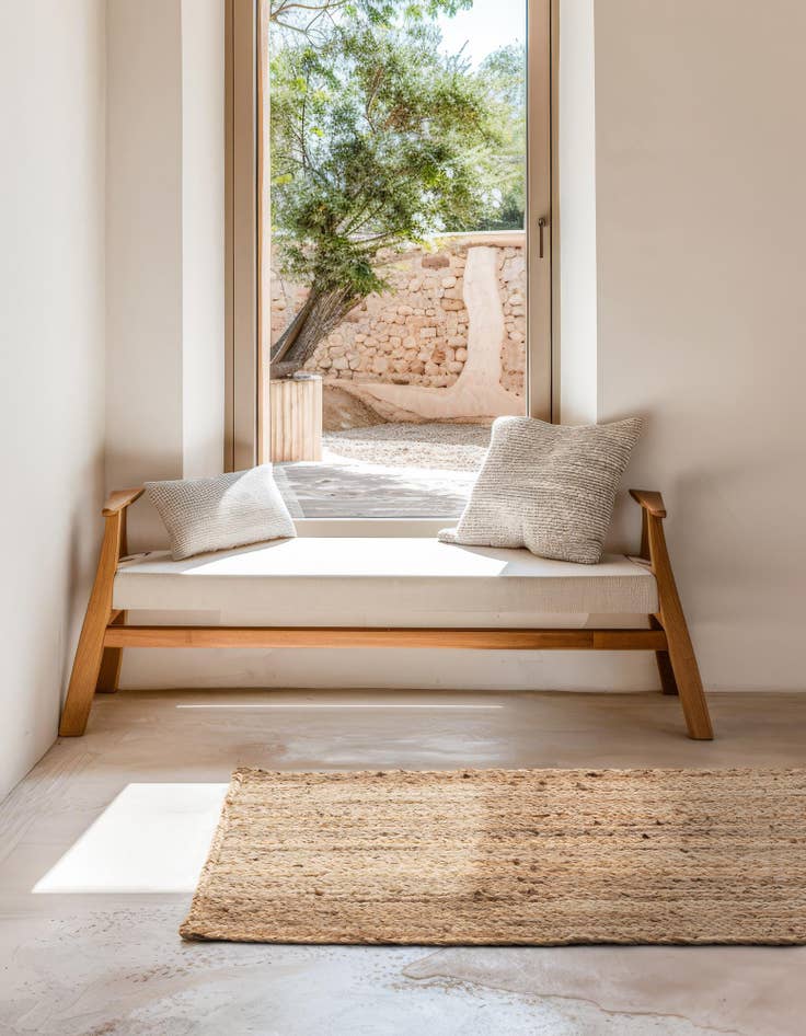 Detail image of  2' x 4' 1  Hand Braided Jute Runner Rug