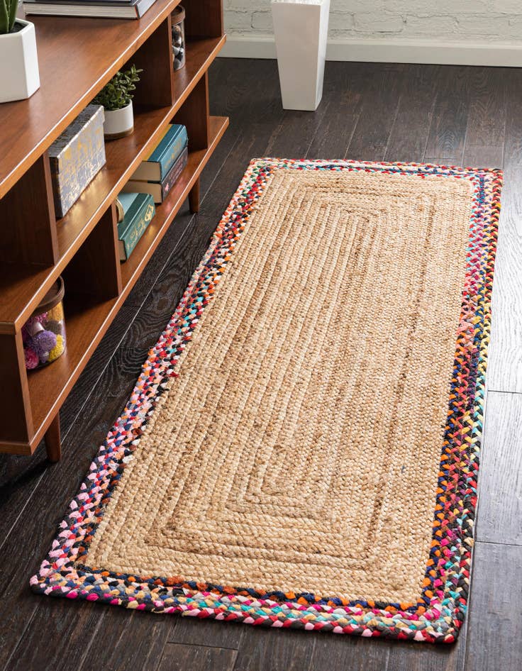 Detail image of  2' 7 x 6' 1  Hand Braided Jute Runner Rug
